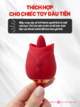 Sextoy hoa hồng 2 đầu rung thụt liếm Rose Licking