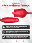 Sextoy hoa hồng 2 đầu rung thụt liếm Rose Licking