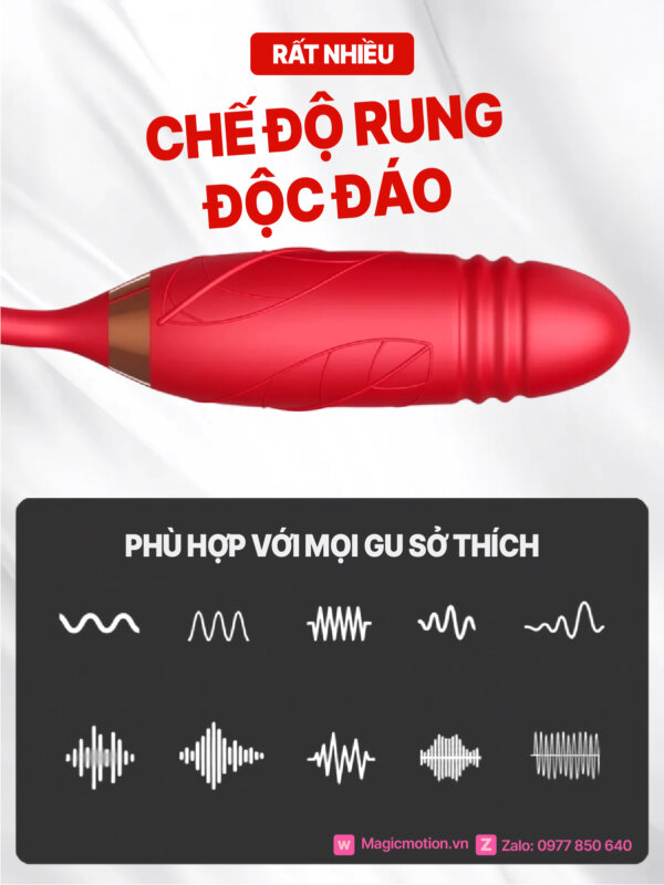 Sextoy hoa hồng 2 đầu rung thụt liếm Rose Licking