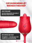 Sextoy hoa hồng 2 đầu rung thụt liếm Rose Licking