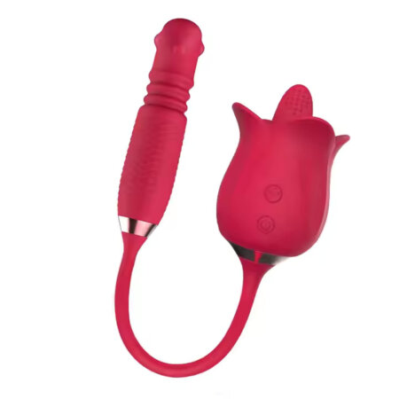 Sextoy hoa hồng 2 đầu liếm rung xoay Magic Rose