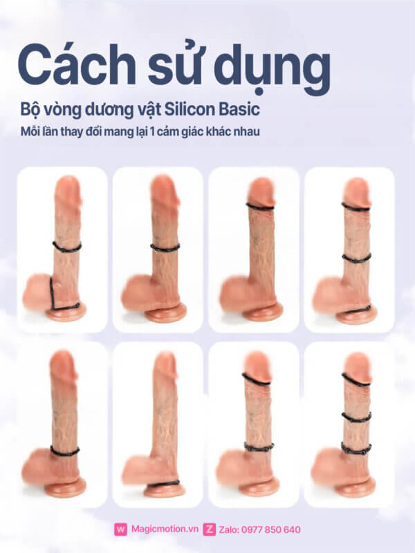Vòng đeo dương vật silicon tăng cương cứng BASIC