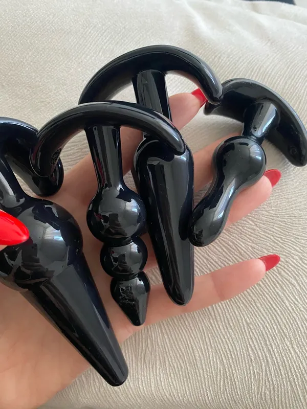 Bộ 4 Butt plug đen nhiều kiểu dáng