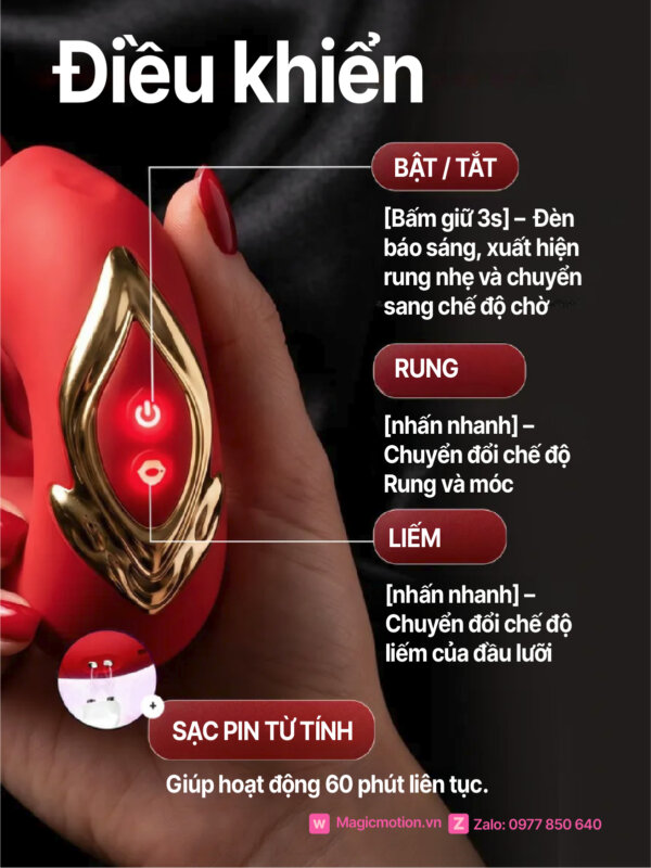Sex toy đa năng 3 trong 1 liếm rung móc