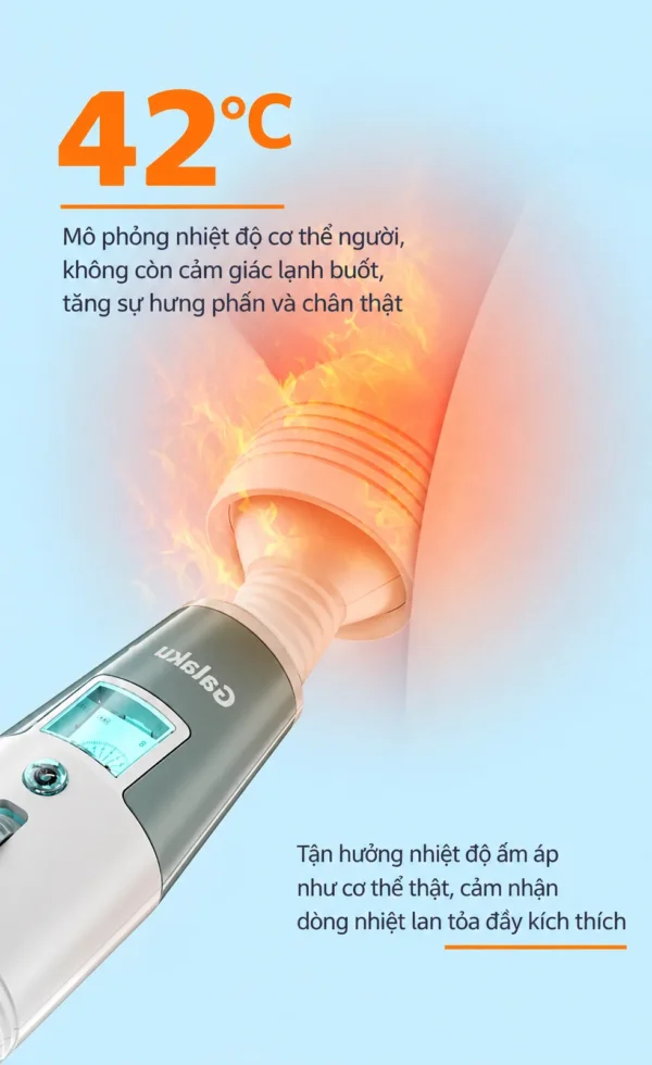 Chày rung Galaku làm ấm 42 độ C mô phỏng nhiệt độ cơ thể