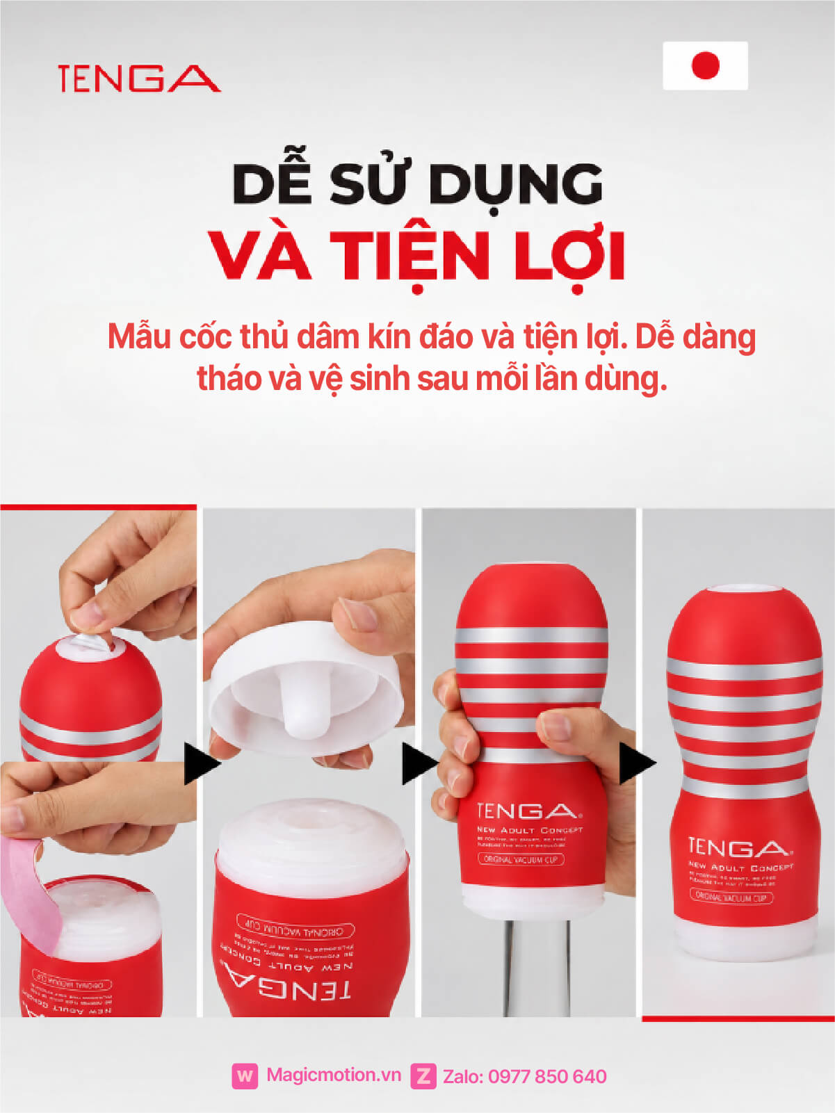 Cốc thủ dâm TENGA dễ dàng sử dụng