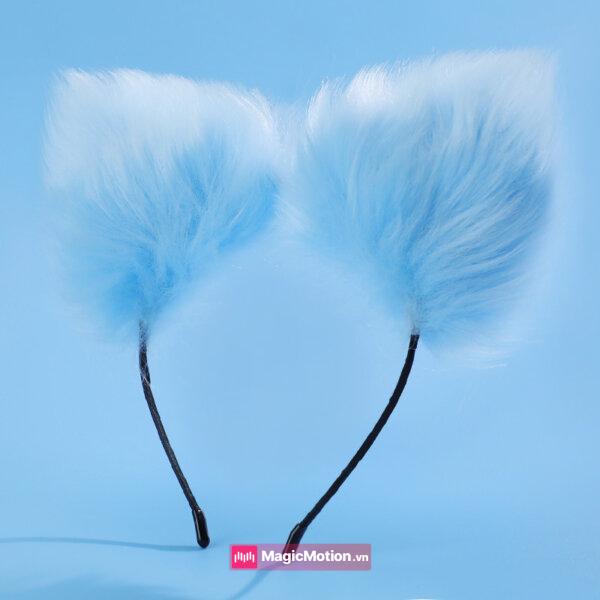 Combo hồ ly xanh: butt plug đuôi cáo, bờm tai, vòng cổ, kẹp ti