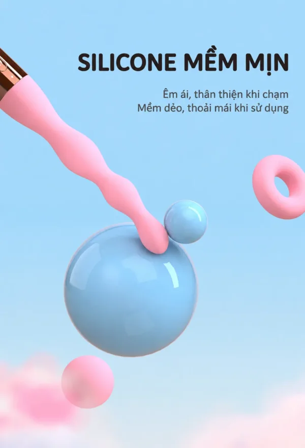 Gậy rung hậu môn Galaku Anal Bead silicone mềm mịn