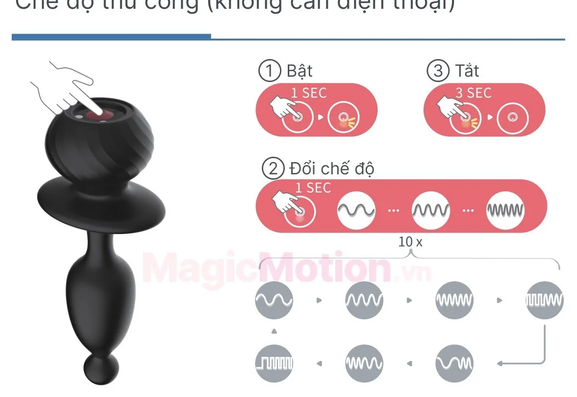 Cách bật, tắt và đổi chế độ rung Magic Bunny