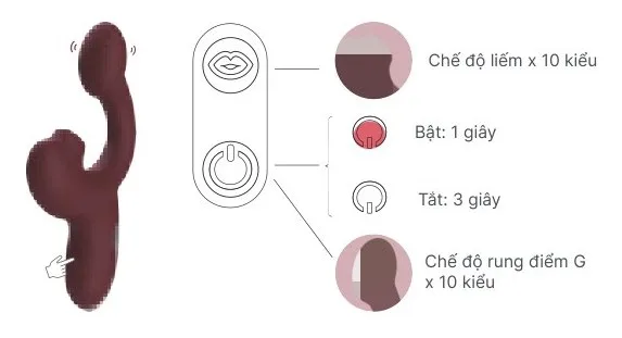 Cách bật, tắt và chọn chế độ rung, liếm Magic Ponder