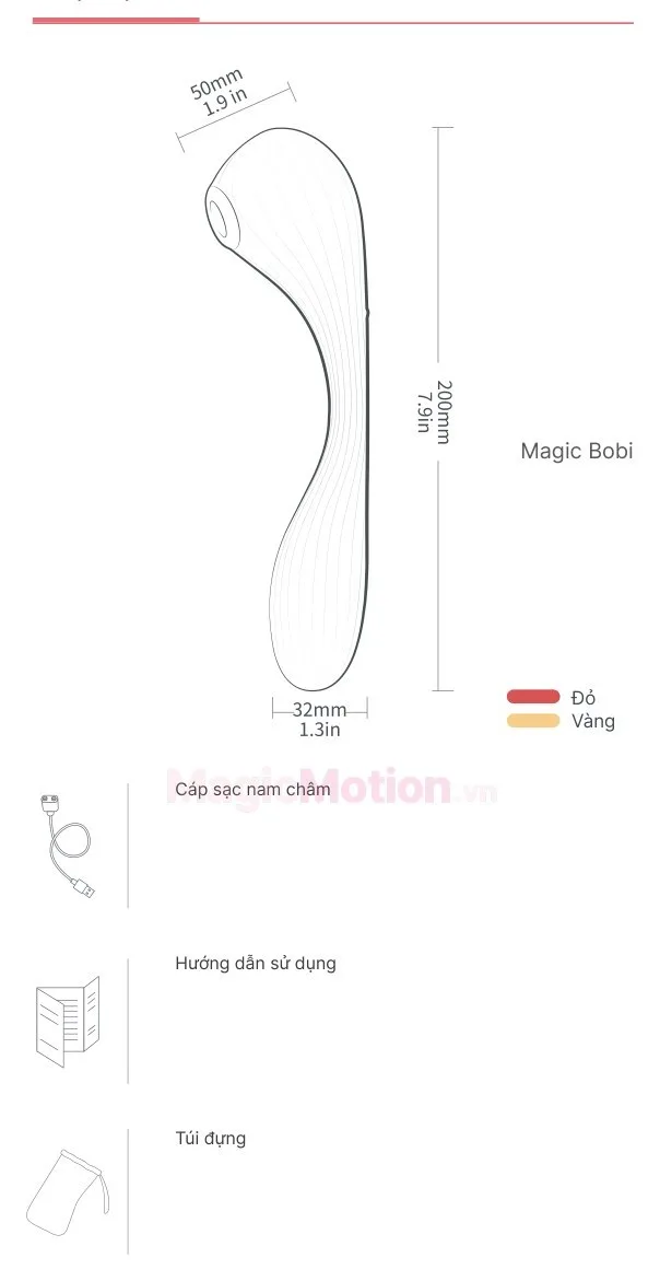 Phụ kiện đi kèm máy rung mút Magic Bobi