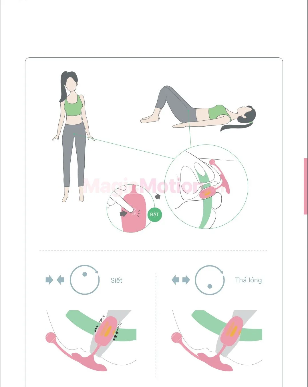 Tư thế tập kegel với Kegel Coach ở chế độ phản hồi lực
