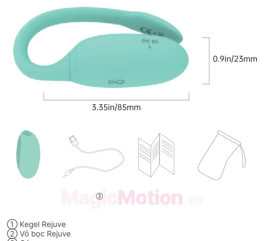Phụ kiện đi kèm máy tập kegel Kegel Rejuve