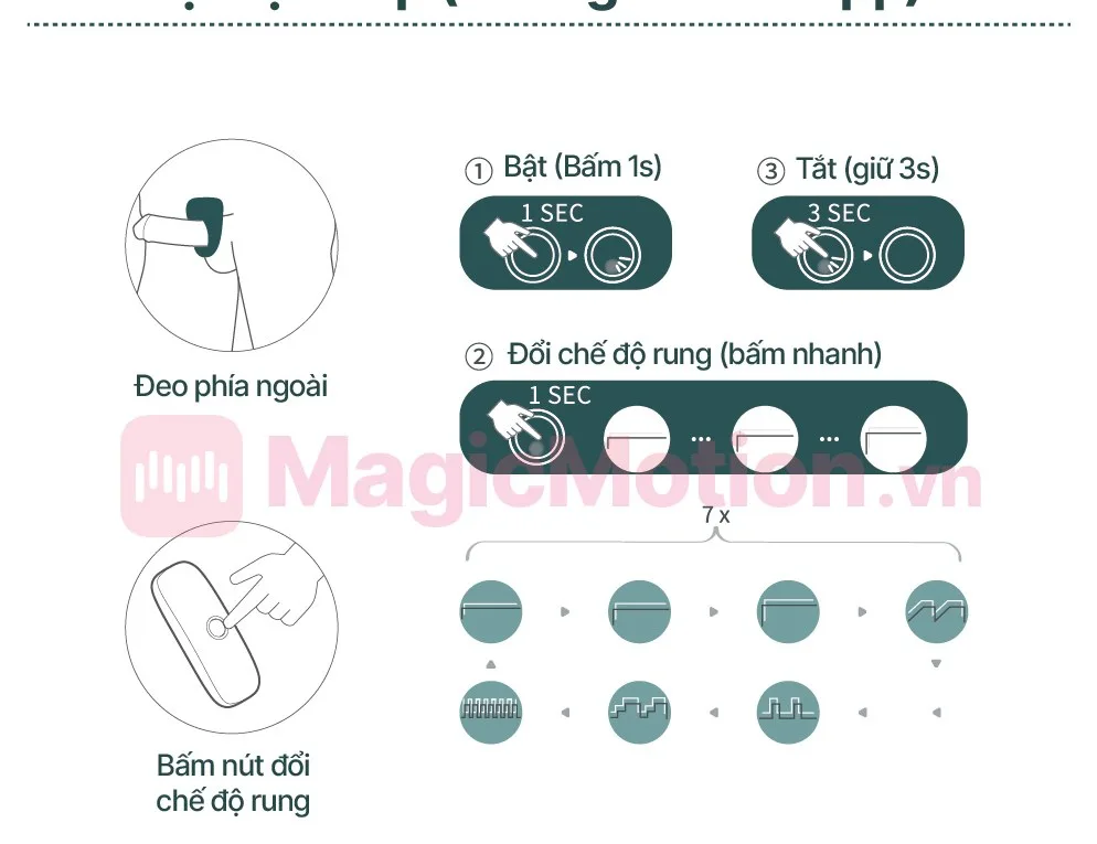 Cách đeo, bật, tắt và đổi chế độ rung Dante