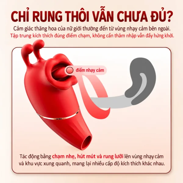 Sex toy liếm mút Galaku Little Bees – rung lưỡi và hút hạt le