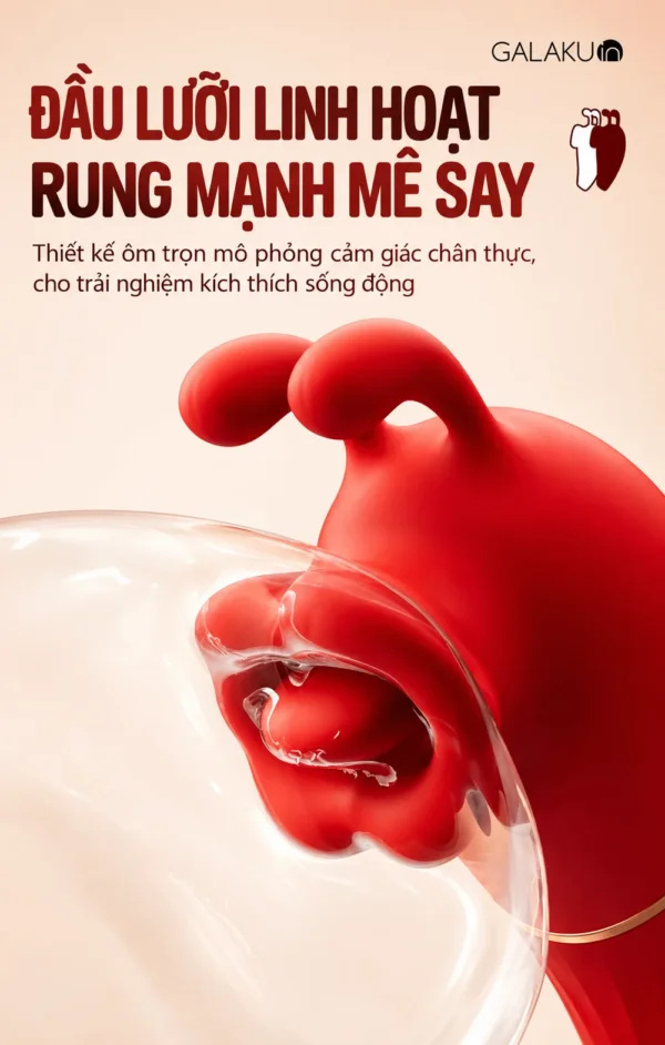 Đầu lưỡi linh hoạt rung mạnh của sex toy Galaku Little Bees