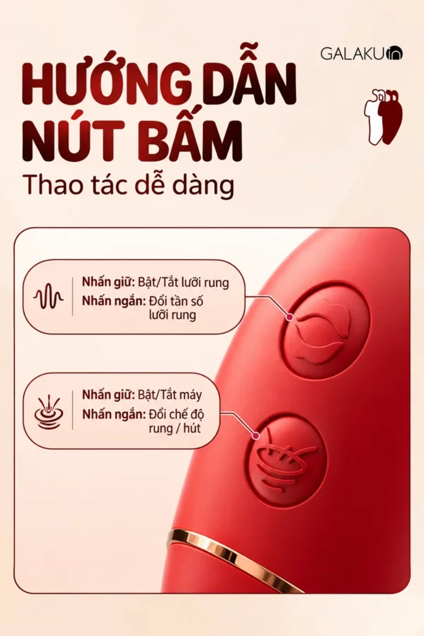 Hướng dẫn nút bấm sex toy liếm mút Galaku Little Bees